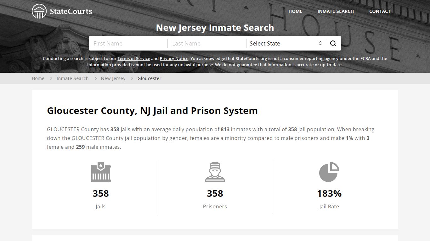 Gloucester County, NJ Inmate Search - StateCourts