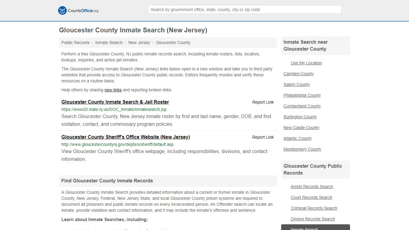 Inmate Search - Gloucester County, NJ (Inmate Rosters ...