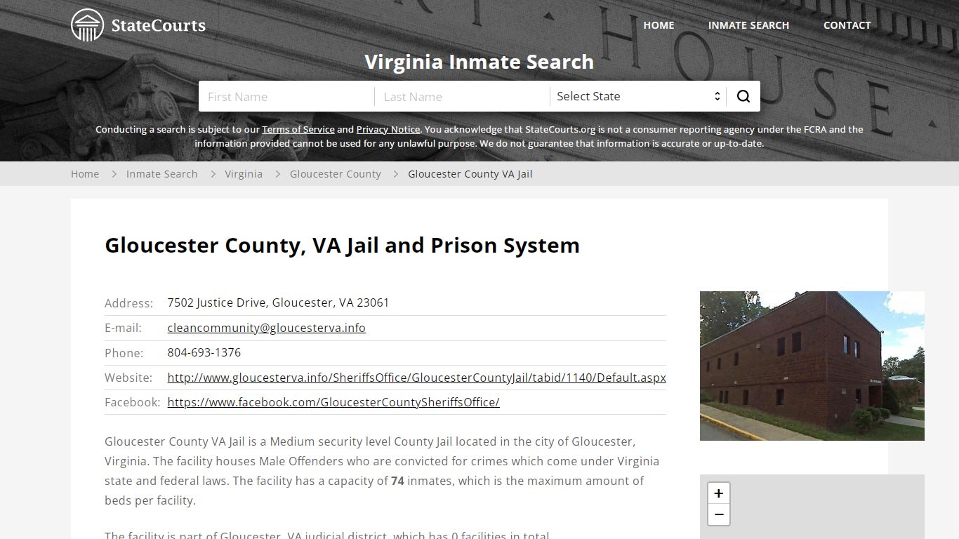 Gloucester County VA Jail Inmate Records Search, Virginia ...